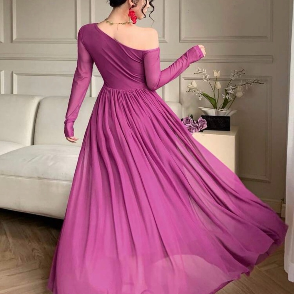 Magenta Long Sleeve Maxi Dress - Women